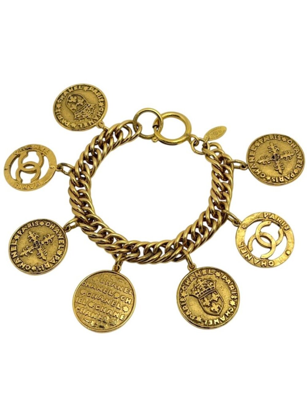 Chanel CC Logo Bracelet Gold Plated